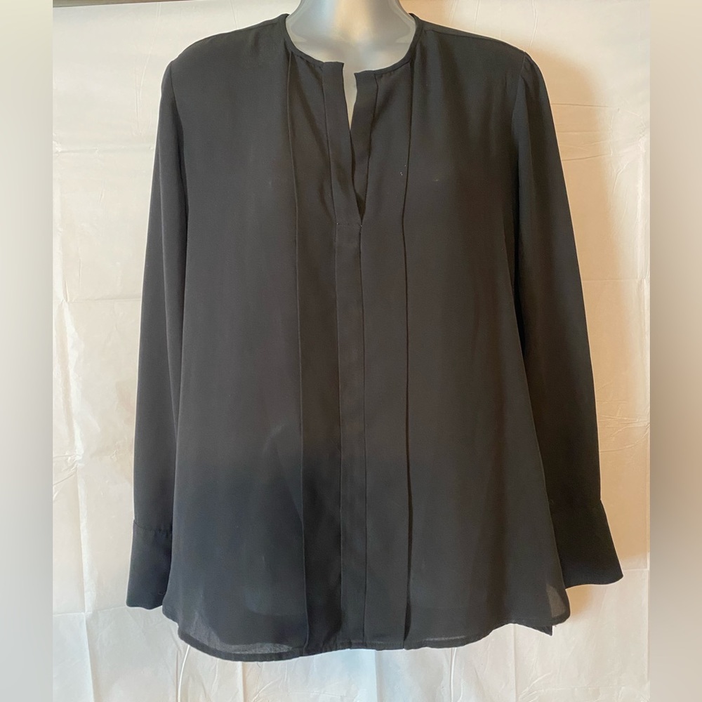 Banana Republic Sheer Black Blouse